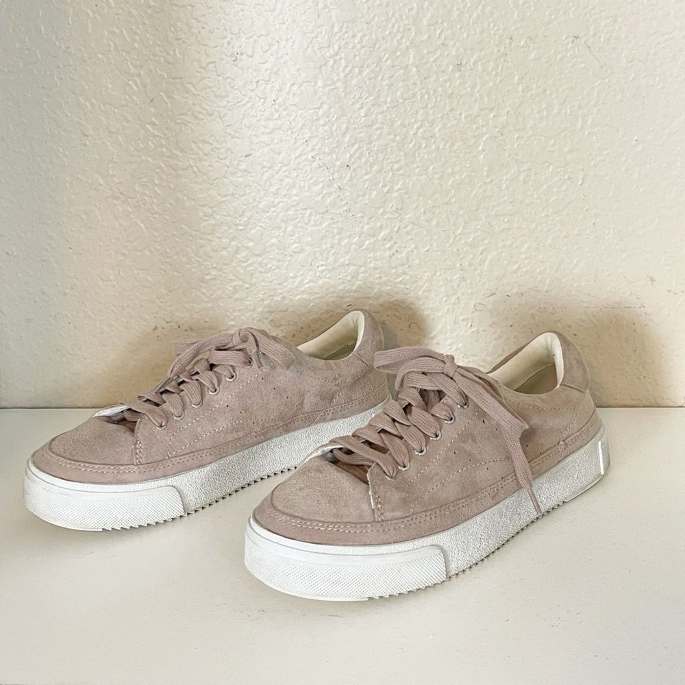ALL SAINTS Trish suede platform sneaker in Dirty Pink. US 8/39 - Picture 6 of 13